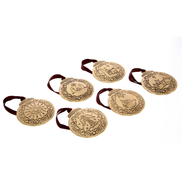 Vintage Nativity 6-Piece Ornament Set (Bronze) - Wendell August Forge