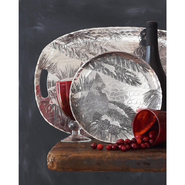 Winter Cardinal Luncheon Tray 