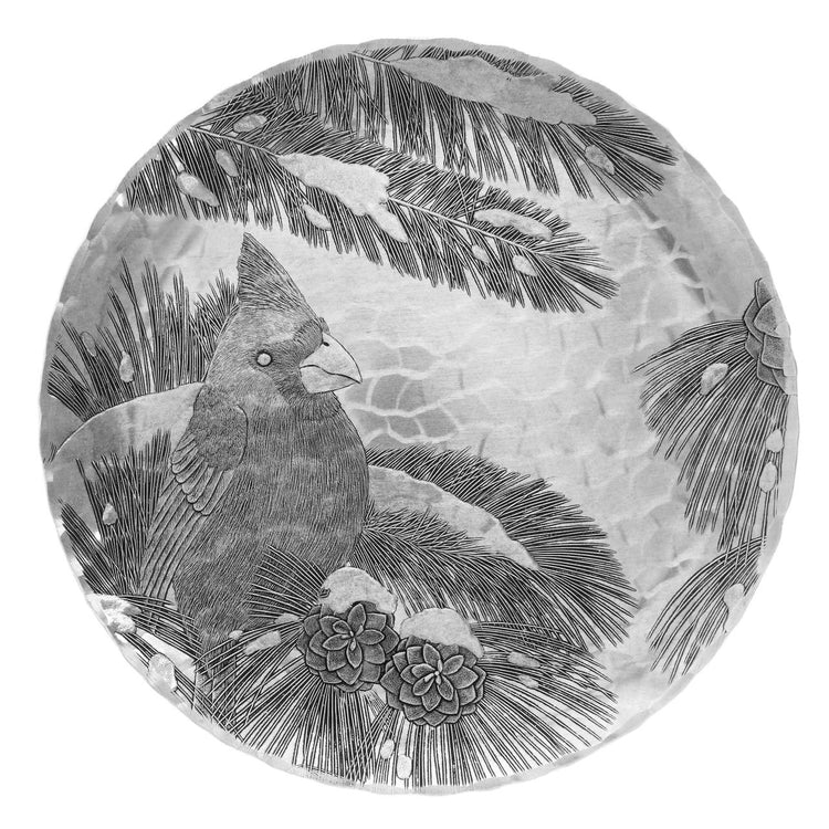 Winter Cardinal Round Plate 