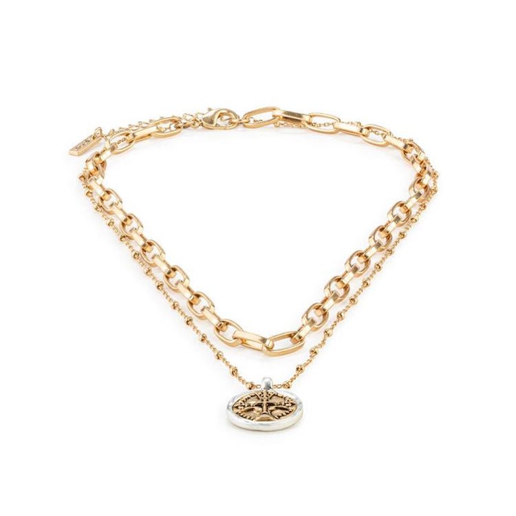 Wrapped in Prayer Layer Necklace - Gold